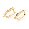 Brass Micro Pave Clear Cubic Zirconia Hoop Earring Findings KK-N263-129G-1