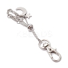 3Pcs Moon & Star Brass Cable Chains Macrame Pouch Empty Stone Holder Pendant Decorations KK-CJA6FD-P-6