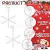 Christmas Snowflake Glass Pendant Decoration HJEW-GO00060-3