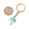 Glass Seed Beads Mushroom Keychain KEYC-MZ00021-5