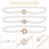 3Pcs 3 Styles Plastic Pearl Braided Stretch Chain Belts AJEW-WR0002-22-3