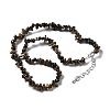 Natural Supper 7 Rutilated Quartz Chip Beaded Necklaces for Men Women NJEW-G159-01X-4