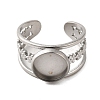 304 Stainless Steel Cuff Ring Components X-STAS-V012-01A-P-2