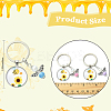 3Pcs Glass Pearl & Resin & Alloy Glass Keychains KEYC-YW00227-01-3
