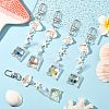 ABS Plastic Imitation Pearl & Acrylic & Synthetic Turquoise & Shell Pendant Decorations KEYC-FS00038-02-5