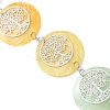 Flat Round Natural Capiz Shell Hanging Suncatchers HJEW-JM04658-4