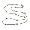 304 Stainless Steel Oval Link Chain Necklaces for Women NJEW-G150-01P-1