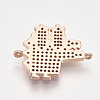 Brass Micro Pave Cubic Zirconia Links ZIRC-T006-64RG-2