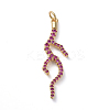 Brass Micro Pave Cubic Zirconia Pendants ZIRC-G160-48G-1
