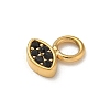 Ion Plating(IP) 304 Stainless Steel with Rhinestone Charms STAS-G351-12G-3