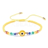 Lampwork Evil Eye & Glass Beaded Bracelet BJEW-JB08367-02-1