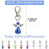 40Pcs 8 Colors Angel Plastic Pearl Pendant Decoration HJEW-CJ00062-8