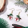 304 Stainless Steel Glass Christmas Theme Dangle Earrings EJEW-MZ00527-03-1