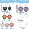 DIY Natural Mixed Gemstone Heart Pendant Necklaces Making Kit G-BBC0001-51-2