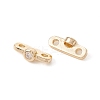 Rack Plating Brass Pave Clear Cubic Zirconia Connector Charms KK-G433-04LG-1