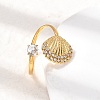 304 Stainless Steel Micro Pave Cubic Zirconia Cuff Open Rings RJEW-Z130-01G-03-2