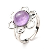 Natural Amethyst Adjustable Rings RJEW-P043-01P-16-4