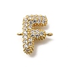 Brass Micro Pave Cubic Zirconia Letter Links KK-I717-04F-1