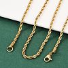 PVD Vacuum Plating 304 Stainless Steel Rope Chain Necklaces NJEW-M124-09G-3