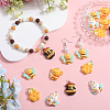 20Pcs 5 Styles  Bee Theme Opaque Resin Pendants RESI-SC0003-48-4
