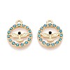 Rack Plating Alloy Rhinestone Pendants PALLOY-T091-22C-G-1