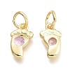 Brass Micro Pave Cubic Zirconia Pendants KK-P187-08D-G-2