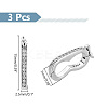 Anti-Tarnish 3Pcs Sterling Silver Cubic Zirconia Twister Clasps STER-PH0001-58-2