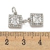 Brass Micro Pave Clear Cubic Zirconia Pendants KK-P275-32A-P-3