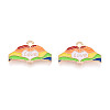 Rainbow Color Pride Alloy Enamel Pendants ENAM-K067-17-1