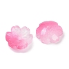 Transparent Spray Paint Glass Bead Caps GLAA-H035-04H-2