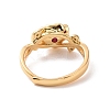 Cerise Cubic Zirconia Rose of Life Adjustable Ring RJEW-P035-06G-3