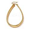 Ion Plating(IP) 304 Stainless Steel Flat Snake Chain Necklaces for Women NJEW-U049-01G-03-1