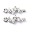Eco-Friendly Brass Micro Pave Clear Cubic Zirconia Links Connectors ZIRC-C022-03P-1