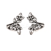 Leaf 316 Stainless Steel Non- Piercing Cartilage Earrings AJEW-C044-09AS-4
