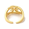 Rack Plating Brass Micro Pave Clear Cubic Zirconia Cuff Rings for Women RJEW-G325-13D-GP-3