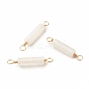 Natural White Jade Connector Charms PALLOY-JF01454-07-1