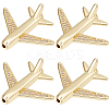 8Pcs Brass Micro Pave Cubic Zirconia Airliner Beads ZIRC-BBC0003-54G-1