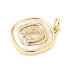 Rack Plating Brass Micro Pave Clear Cubic Zirconia Pendants KK-E102-33G-Q-2