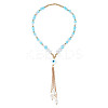 Glass & Pearl Beaded Car Hanging Decorations HJEW-DR00017-1