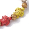 Beach Turtle Dye Synthetic Turquoise Beaded Stretch Barcelets BJEW-JB10297-01-4