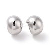 Brass Half Round Stud Earrings EJEW-G315-07P-1