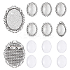 5Pcs Vintage Tibetan Alloy Brooch Cabochon Bezel Settings FIND-YW0009-70-1