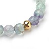 Natural Fluorite Beads Stretch Bracelets BJEW-JB03852-04-2
