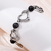 201 Stainless Steel Heart Link Chain Bracelets BJEW-B078-177P-01-4