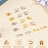 32Pcs 8 Style Brass Clip-on Earring Findings KK-SP0001-27-6