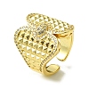 Brass Micro Pave Cubic Zirconia Open Cuff Rings RJEW-K256-32G-1