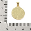 Flat Round Real 18K Gold Plated Rack Plating Brass Pendants X-KK-Z074-19G-02-3