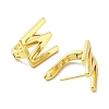 Brass Letter Stud Earrings for Women EJEW-A038-01W-G-2