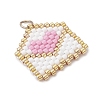 Beaded Heart Envelope Charms PALLOY-MZ01092-01-3
