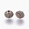 Tibetan Style Alloy Bicone Beads TIBEB-7692-R-NR-2